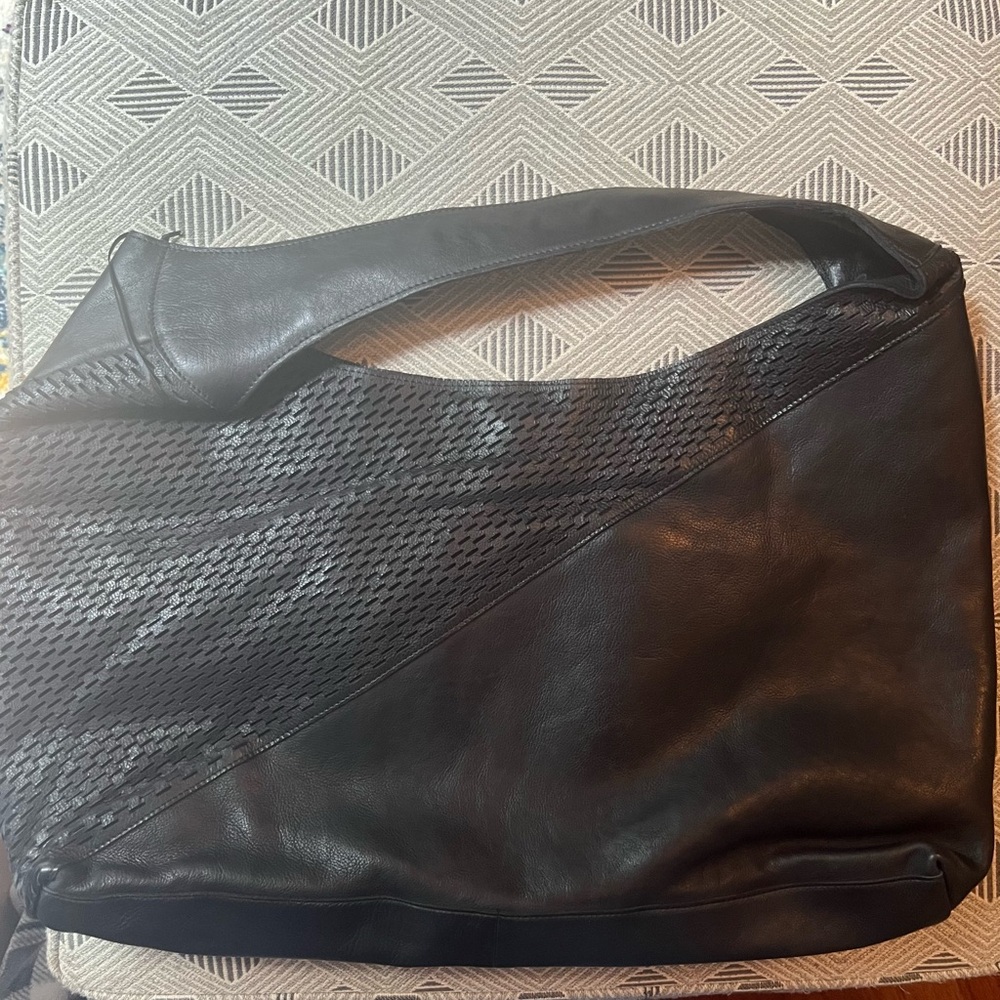 NWT Latico Black Lindsey Lasered Shoulder Bag